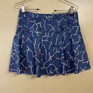 Athleta Womens Blue Geometric Print Athletic Tennis Golf Skort Size M